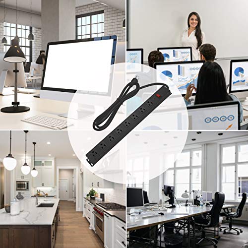 HHOSET Heavy Duty Long 8 Outlets (Black / 3ft)