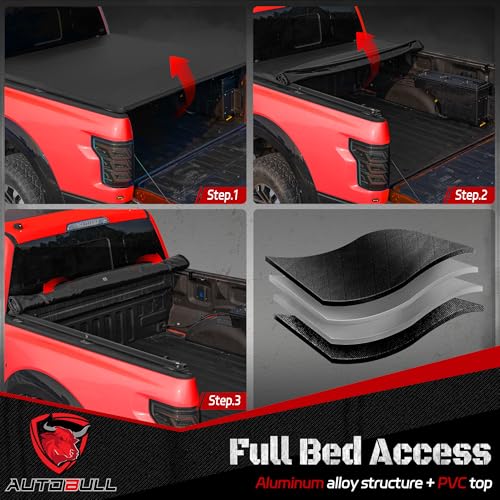 Soft Roll up tonneau Cover Compatible with 2022 (6’7“ / 2022-2026 Soft Rolling)