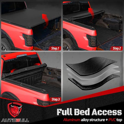 Soft Roll up tonneau Cover Compatible with 2022 (6’7“ / 2022-2026 Soft Rolling)