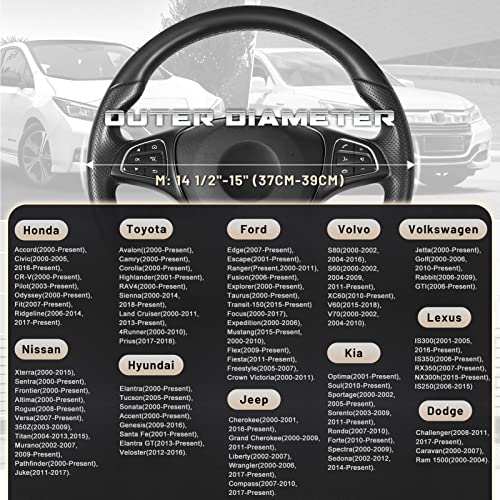 Steering Wheel Cover 14.5 (Standard size[14 1/2''-15''] / Black and White)