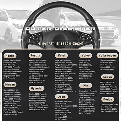 Steering Wheel Cover 14.5 (Standard size[14 1/2''-15''] / Black and White)