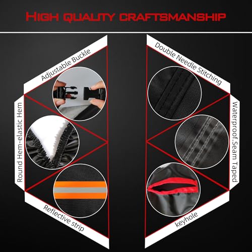 Motorcycle Cover (105" x 41" x 50" / Black)