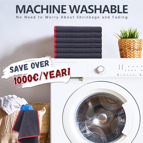 Glass Polishing Streak Free Miracle Cleaning Cloth (Grey-red)