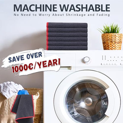 Glass Polishing Streak Free Miracle Cleaning Cloth (Grey-red)