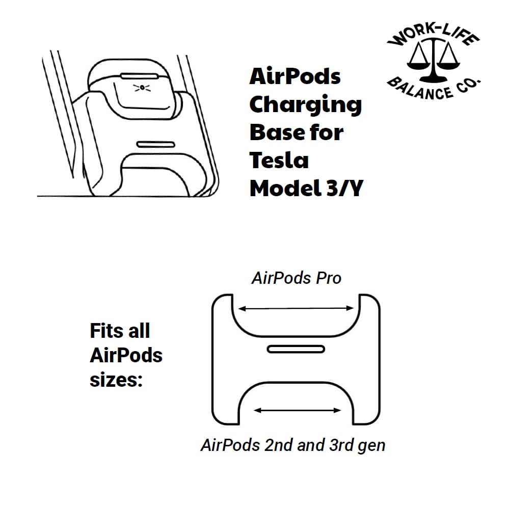 Tesla AirPods Wireless Charging Mount for Model 3