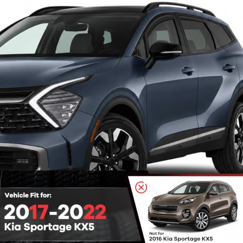 in Channel Rain Guards Fit for Kia Sportage 2017 2018 2019 2020 2021 2022 (For 2017-2022 Sportage KX5)