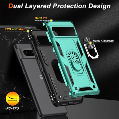 for Google Pixel 7A Case with Screen Protector (Teal / Google Pixel 7A)