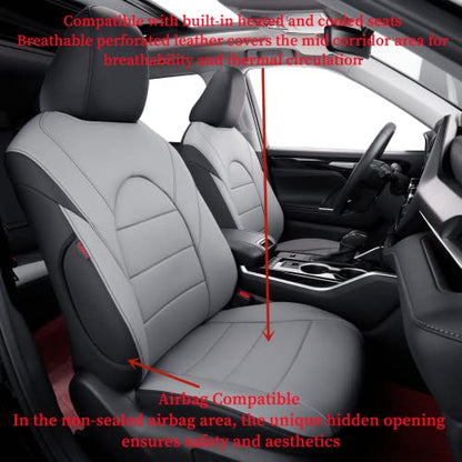 Car Seat Covers for Toyota 2018 (Leatherette(Black/Gray) / 2018-2023 Hybrid XLE, Hybrid XSE)