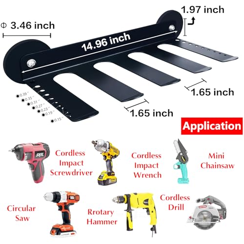 Power Tool Organizers and Storage Garage Drill Drivers Shelves Magnetic Mount 4 Slots (Power Tool Organizer 4 Slots)