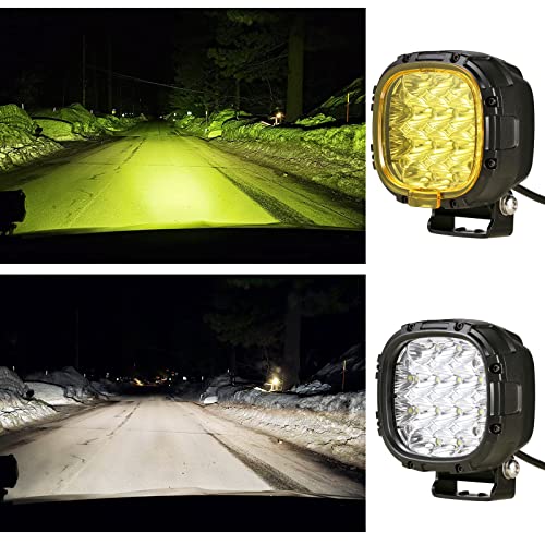 4" Round LED Offroad Lights Driving Offroad Pod Lights Fog Lights (White 6000K)