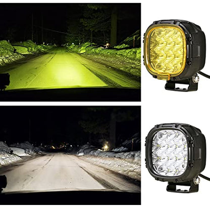 4" Round LED Offroad Lights Driving Offroad Pod Lights Fog Lights (White 6000K)