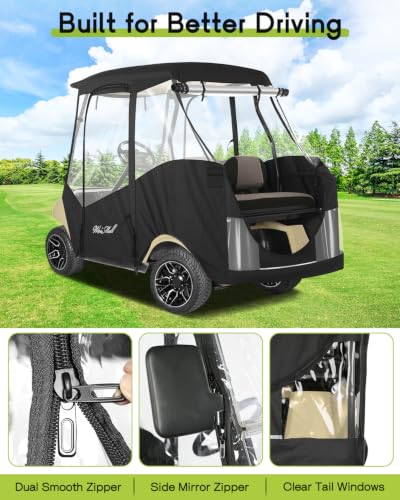 4 Passenger Golf Cart Enclosure for Club Car DS Short Roof (for Club Car DS 4 Passenger Short Roof / Black)