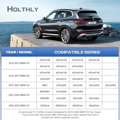 10 Layers SUV Car Cover Custom Fit for BMW X3 (Black Gray / Custom Fit for BMW X3)