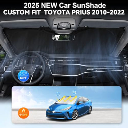 Windshield Sunshade for Toyota Prius Hatchback 2016 (Fit Prius 2010-2022)