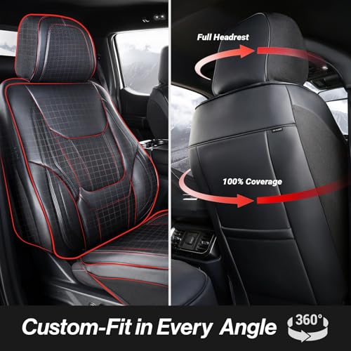 Premium Custom Fit Truck Car Seat Covers Front Seats Waterproof (A21 (See Vehicle Size Chart) / Front - Black)