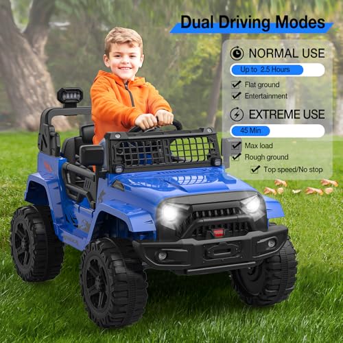 12V Kids Electric Ride On Truck Car w (Blue)