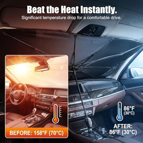 Upgraded Car Windshield Sun Shade Umbrella (1 PC / Silver #01)