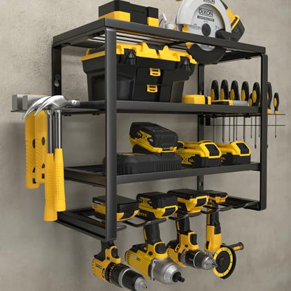 4 Layer Power Tool Organizer Wall Mount (16 Inch 4 Drills Holder)