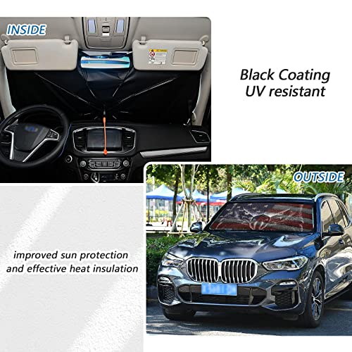 American Flag Bald Eagle Windshield Sun Shade Umbrella USA Patriotic July 4th Foldable Car Front Window Sunshade Blocks UV Rays Heat Keep Vehicle Cool (multi 2)