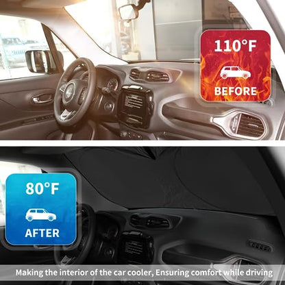 Windshield Sun Shade for Jeep Patriot Renegade 2015 (for Jeep Renegade SUV 2015-2025)