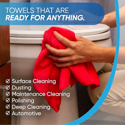 White Microfiber Cleaning Cloths (White / 50 Pack)