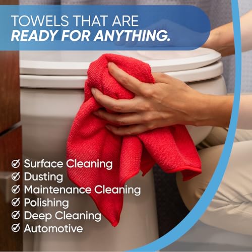 16"x16" 50 Pack Microfiber Cleaning Cloths (Yellow / 50 Pack)