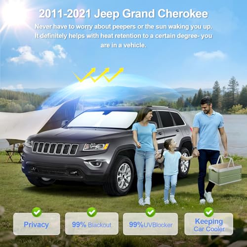8pcs Car Window Shades for Jeep Grand Cherokee 2011 (for 2011-2021 Jeep Grand Cherokee)