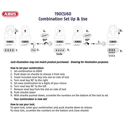 190CS 60 High Security Solid Steel Combination Padlock (Modern)
