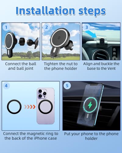 Car Phone Holder for Toyota Tacoma 2016 (Tacoma 2016-2023 / Magsafe+ Wireless Charger)