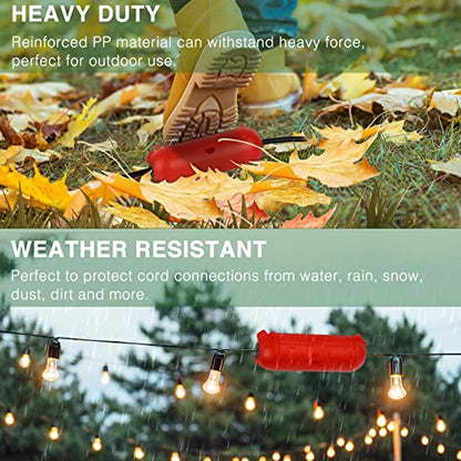 3 Pack] Flemoon Outdoor Extension Cord Safety Cover with Waterproof Seal (Red / Small Box: 5.3" L x 2" W x 2" H)
