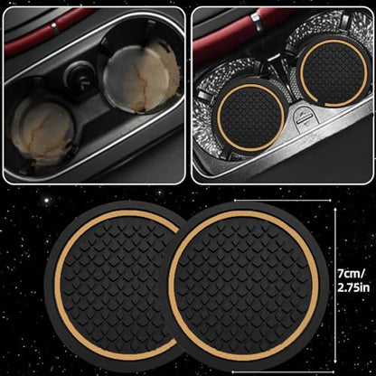 6 PCS Car Steering Wheel Cover Set (Steering Wheel Cover Set / Black with beige)
