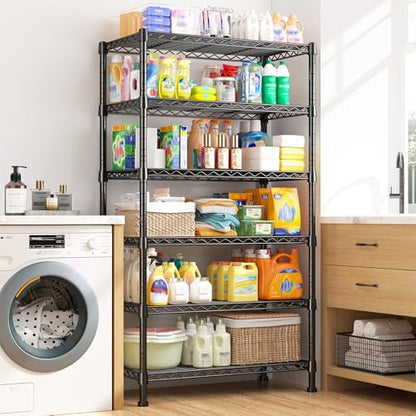 6 Tier Storage Shelves Metal Shelving for Storage Load 1000 LBS (6 Tier-14"D x 24"W x 71"H)