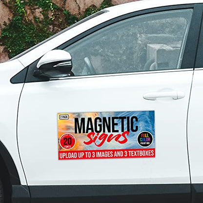 2 Pack Personalized Magnetic Signs for Vehicles (Design E)