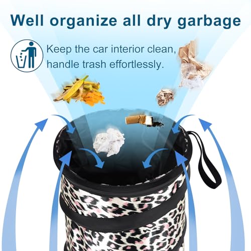 Car Trash Can (Leopard Print / 1 Gallons-2 Packs)