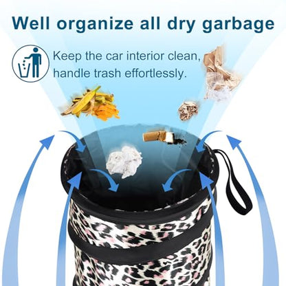 Car Trash Can (Leopard Print / 1 Gallons-2 Packs)