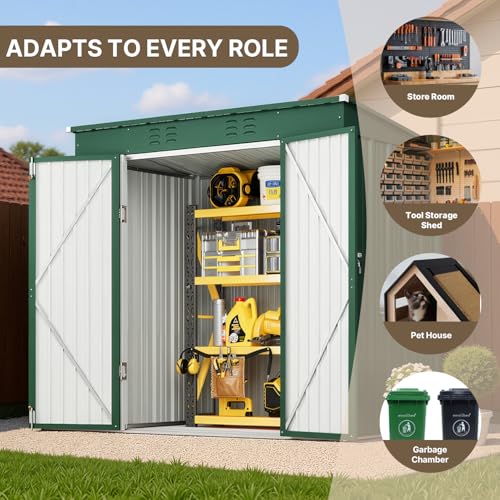6' x 4' Outdoor Storage Shed (green / 6' x 4')