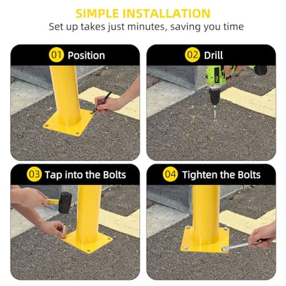 4 Pack Heavy Duty Safety Bollards (48 inch)