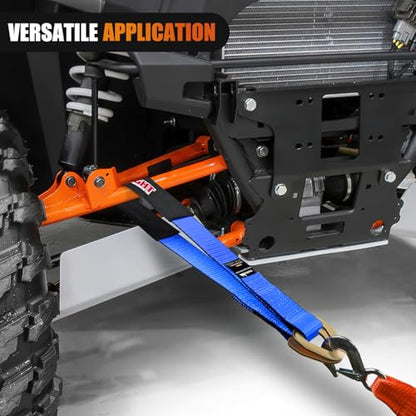 2" x 38" Axle Tie Down Straps with D (4Pcs 2in x 38in Axle Tie Down Straps Blue)