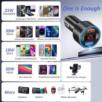 3 Pack USB C Car Charger (3-Pack / Black)