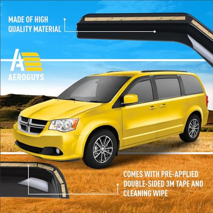 Extra Durable Window Deflectors in (For Dodge Grand Caravan 08-20)