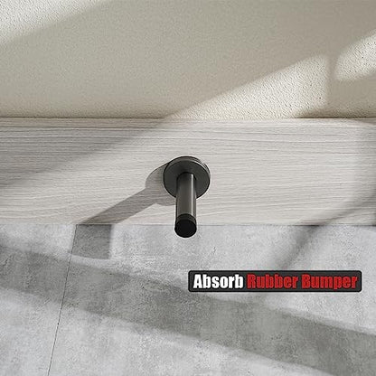 Door Stopper 304 Stainless Steel Thicken 1mm Sound Dampening Door Stop Bumper Wall Protetor 2 Pack (2 Pack / Brushed Grey)