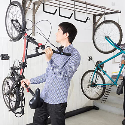 12 Pack Heavy Duty Rafter Hooks for Hanging Vinyl Coated Large S Hooks for Hanging Ladder Bike Hangers Garage Storage Organizer Black (Black 6mm)