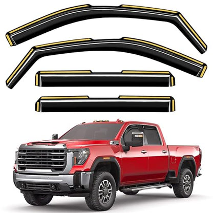 Rain Guards for Chevy Silverado (2020-2026 Silverado/Sierra 2500HD/3500HD Crew Cab)