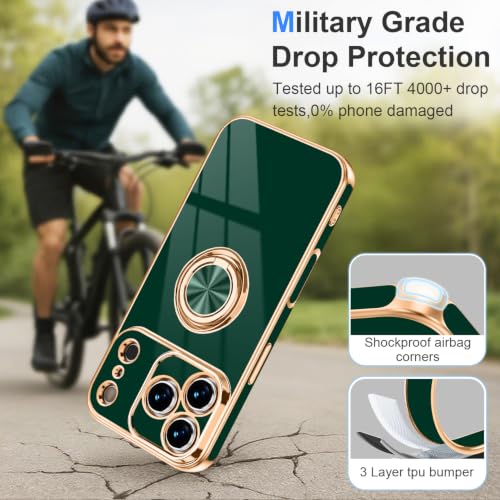 Designed for iPhone 17 Pro Max Case with Ring Stand Slim Green (Green / 6.9'' iPhone 17 Pro Max)