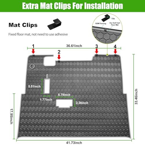 EZGO TXT Golf Cart Full Coverage Floor Liner Mat (Black Gray)
