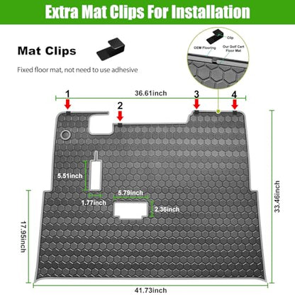 EZGO TXT Golf Cart Full Coverage Floor Liner Mat (Black Gray)