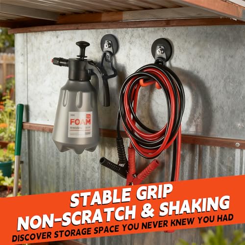 Pro Mag Upgraded Heavy Duty Magnetic Garage Hooks (V1 Pro 2.59INCH 4PACK Orange Medium Hooks)