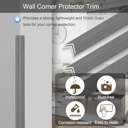 6 Pcs 49" Wall Corner Protector Trim (6pcs * Gray)