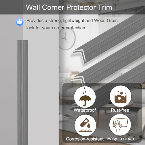 6 Pcs 49" Wall Corner Protector Trim (6pcs * Gray)