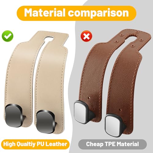 Car Headrest Hooks (Beige)
